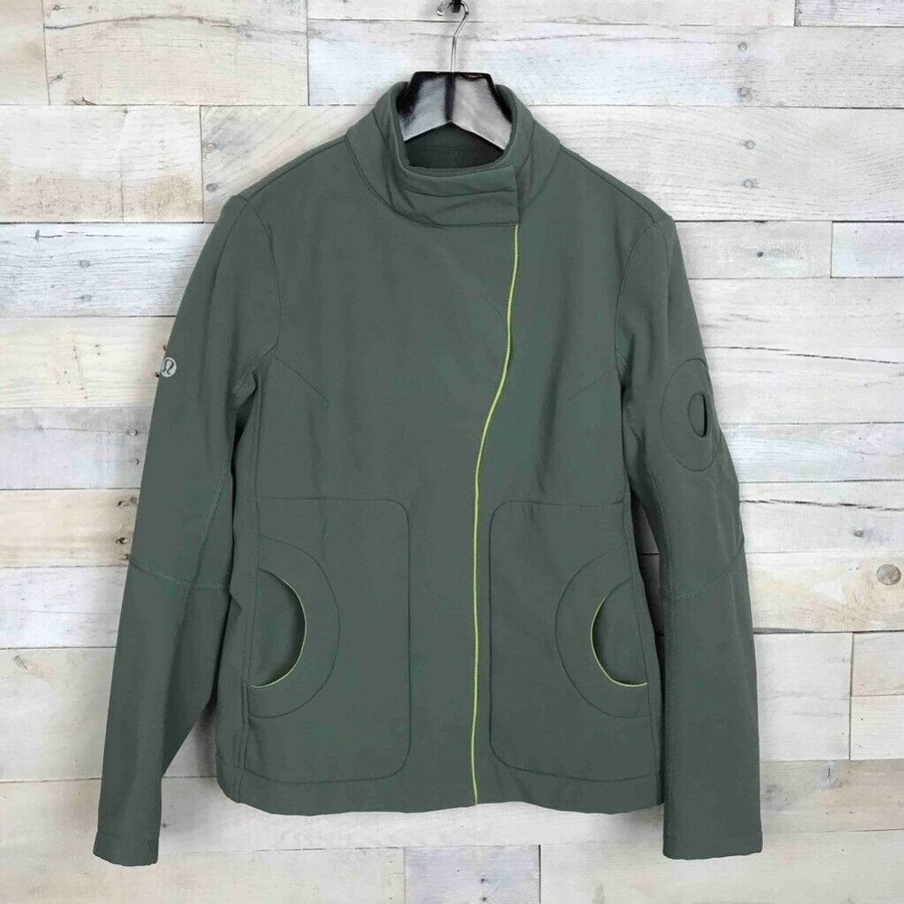 Lululemon Athletica Zip Up Jacket Army Green 10